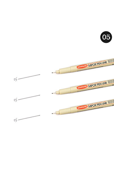 Choice 3Pcs set 05 12 Tip Pigment Liner Micron Ink Marker Pen for Manga Draw Sketching Needle Pen Hook Line
