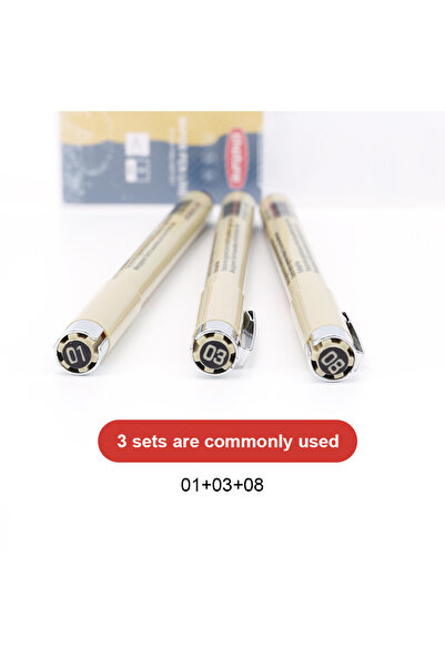 Choice 3Pcs set 12 Tip Pigment Liner Micron Ink Marker Pen for Manga Draw Sketching Needle Pen Hook Line Pe