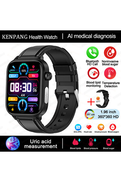 Choice Health monitoring Black-Leather 2024 New ECG+PPG Medical Grade Smart W...