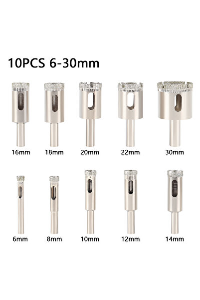 Choice14 10pcs 6-30mm 1Pc 3-100mm Glass Hole Saw Diamond Coated Drill Bits Dr...