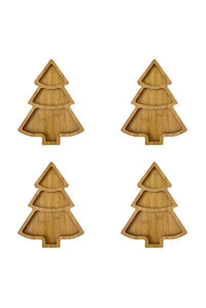 MOJOYCE 4PCS A Tree Appetizer Platter Candy Snack Dessert Serving Dish Christmas Tree Tray Plate for Food Ap