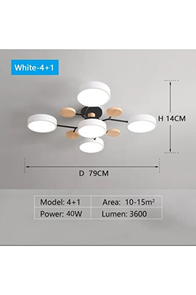 Choice مصباح سقف عصري إيراني بثلاثة ألوان قابلة للتعتيم، يعمل بجهد 220 فولت، أبيض اللون، بخمسة مصابيح، لون ماكارون