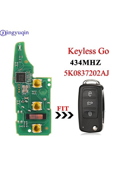 Choice لوحة دائرة مفتاح السيارة عن بعد من جينغيوكين 5K0837202AJ بتردد 434 ميجاهرتز وشريحة ID48 لسيارات فولكس فاجن بيتل إيوس جولف جيتا ...