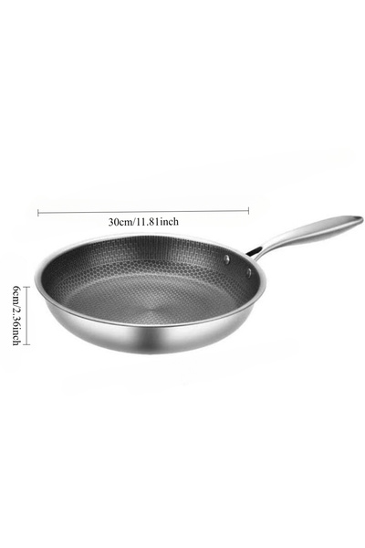 Choice مقلاة كبيرة قابلة لإعادة الاستخدام 30 سم، مقلاة غير لاصقة، مقلاة ووك، قدر طهي شرائح اللحم، مقلاة، قدر صلصة، موقد حثي