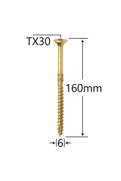 Mag-Krak Surub Dulgherie Cap Inecat 6x160 - 100buc/cutie