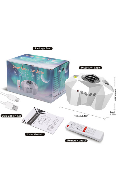Choice White Star Lights Aurora Moon Projector with Remote Control Sky Night ...