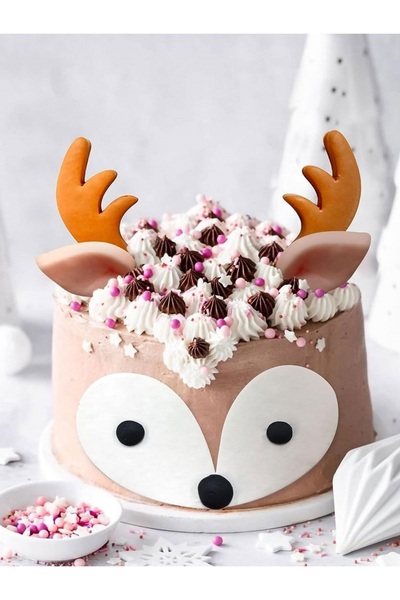 Choice مجموعة من 5 قطع من زينة كعكة الغزلان الصغيرة، زينة كعكة الرنة، زينة كع...