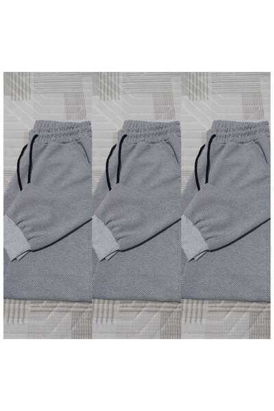 TORUK MAKTO 3 Pieces Unisex Regular Gray Gray Gray Ribbed Leg Sweatpants