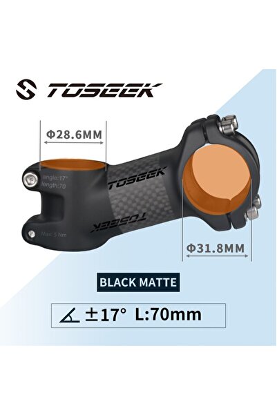 Choice 17Degree-70mm-Matte Toseek Stem MTB Carbon + Aluminum Mtb Handlebar St...