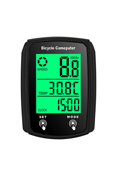Choice كمبيوتر دراجة أسود بشاشة LCD رقمية سلكية عداد سرعة ومسافة وعداد سرعة ا...