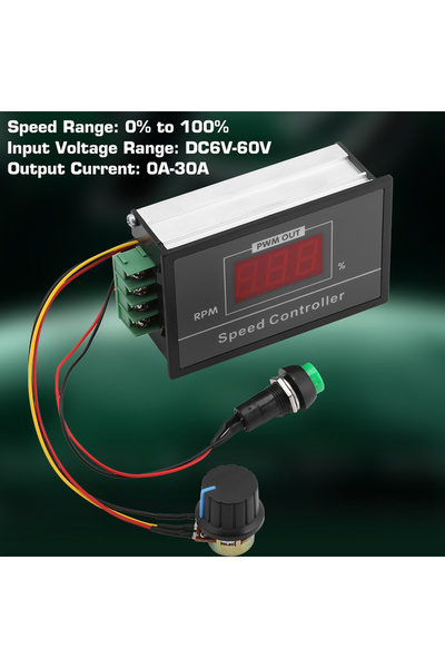 Choice DC 6-60V 12V 24V 36V 48V 30A PWM DC Motor Speed Controller Regulator M...