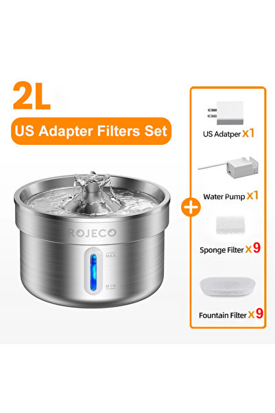 Choice مجموعة فلاتر سعة 2 لتر بمقبس أمريكي، نافورة مياه أوتوماتيكية للحيوانات...