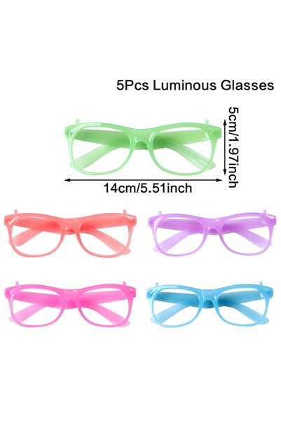 Choice1 ٥ قطع من النظارات المضيئة تمتص الطاقة الشمسية وتتوهج في الظلام، مثالي...