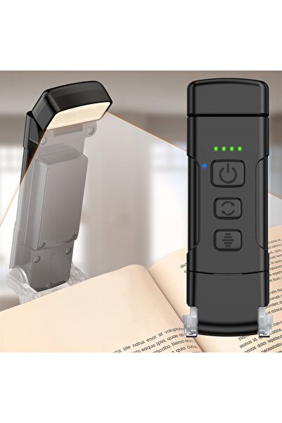 Choice مصباح قراءة أسود مزود بمؤقت، قابل لإعادة الشحن عبر منفذ USB، بثلاثة أل...