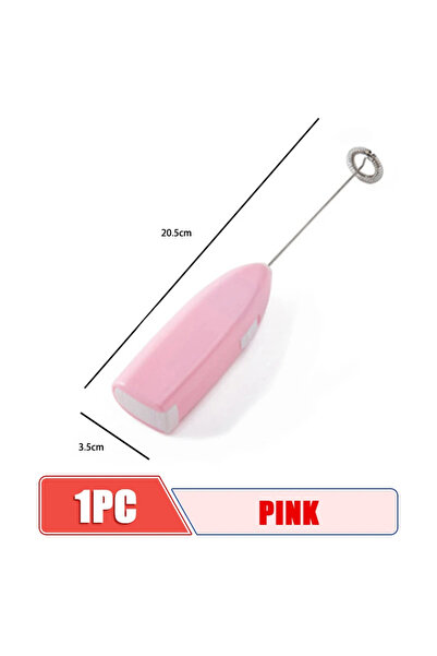 Choice3 خلاط كهربائي صغير وردي اللون لرغوة الحليب، خلاط لاسلكي لخفق القهوة، م...