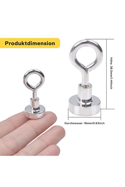 Choice F16-10PCS خطافات مغناطيسية مقاس 16 مم، فائقة القوة، خطافات مغناطيسية من النيوديميوم، قوة سحب 7 كجم (15 رطلاً)