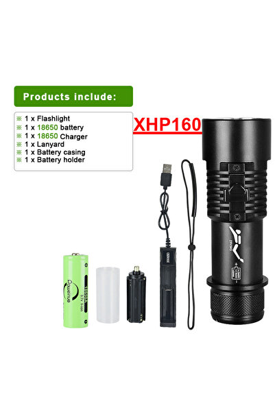 Choice مصباح غوص احترافي XHP 160 بسعة 2000 مللي أمبير، مصباح LED عالي الطاقة، مقاوم للماء بمعيار IPX8