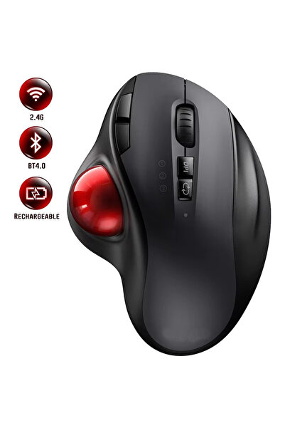 Choice ماوس لاسلكي موديل 1 مزود بكرة تتبع بتردد 2.4 جيجاهرتز، وبلوتوث مزدوج 4...