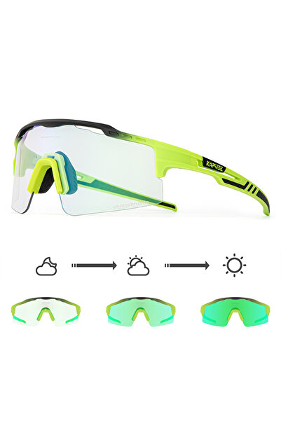 KAPVOE نظارات شمسية فوتوكرومية جديدة للرجال من كابفوي، بعدسة واحدة، طراز GR-10، مزودة بعدسة فوتوكرومية، مناسبة لركوب الدراجات الجبلية.