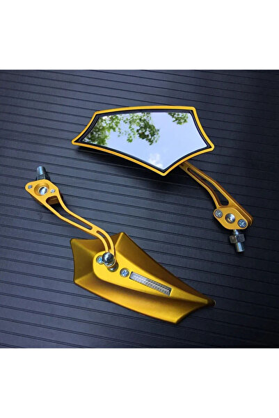 Choice5 مرايا جانبية للدراجات النارية والطرق الجبلية، ذهبية اللون، قطعتان، مق...