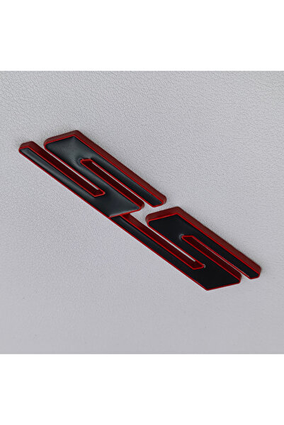 Choice ملصق ثلاثي الأبعاد معدني أسود وأحمر بشعار SS أحمر وأسود، يُلصق على صند...