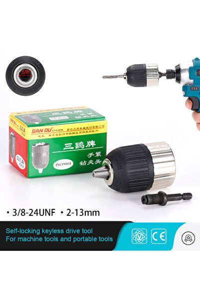Choice 1.5-13 مللي متر لقط المدى 3/8-24UNF الذاتي قفل مثقاب كهربائي بدون مفتاح تشاك سائق أداة بدون مفتاح...