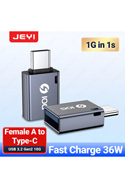 JEYI محول USB 3.2 إلى USB-C OTG 10G، محول شحن سريع 36 واط من النوع C إلى USB ...
