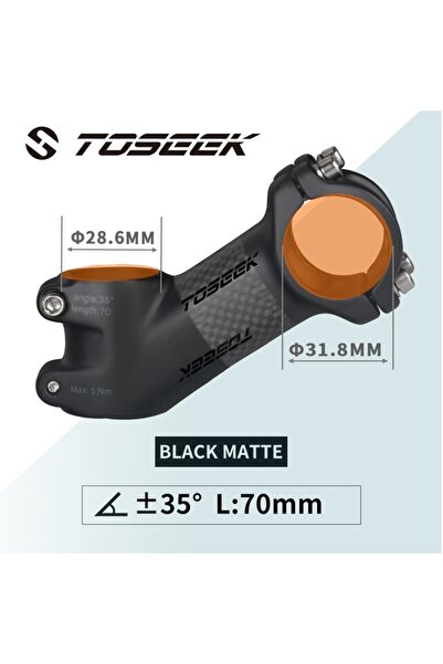 Choice 35Degree-70mm-Matte Toseek Stem MTB Carbon + Aluminum Mtb Handlebar St...