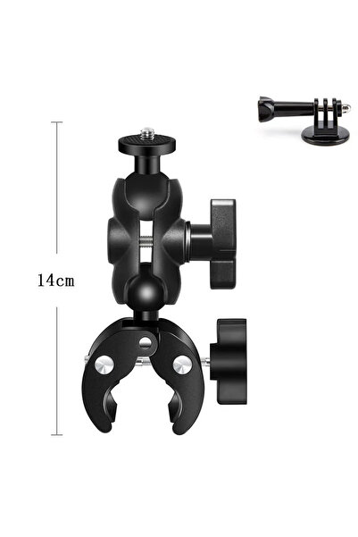 Choice طقم أسود 1 مشبك ذراع مزدوج المقبس مشبك قوي قاعدة تثبيت مقود الدراجة ال...