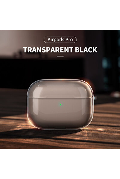 Choice جراب سماعات أذن شفاف أصلي أسود اللون لسماعات AirPods Pro من الجيل الأول والثاني والثالث، مقاوم للخدش