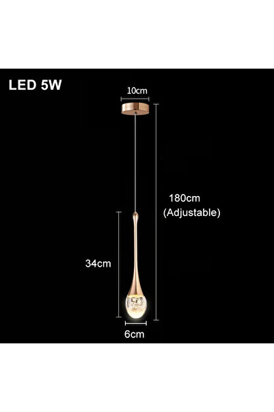 Choice مصباح معلق عصري من الكريستال الفقاعي بثلاثة ألوان قابلة للتغيير، برأس ...