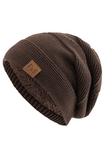 Choice 56cm-60cm Coffee New Unisex Slouchy Winter Hats Add Fur Lined Men And Women Warm Beanie Cap Casual L
