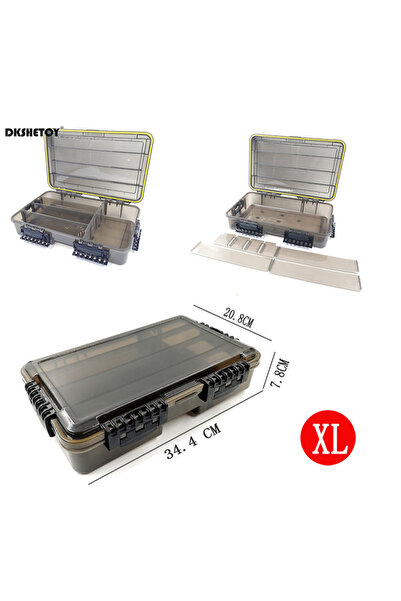 Choice صندوق أدوات صيد كبير الحجم (34.5 × 20.5 × 7.8 سم) - منظم مقاوم للماء -...