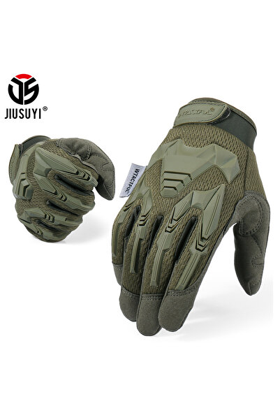 Choice قفازات تكتيكية خضراء مقاس L (21-22 سم) تعمل باللمس، مناسبة للعب كرات الطلاء، الرماية، رياضة الرماية الهوائية، القتال، وركوب الدراجات الهوائية، توفر حماية للوجه