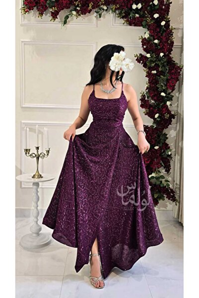 Loolmas fashion Shiny burgundy dress