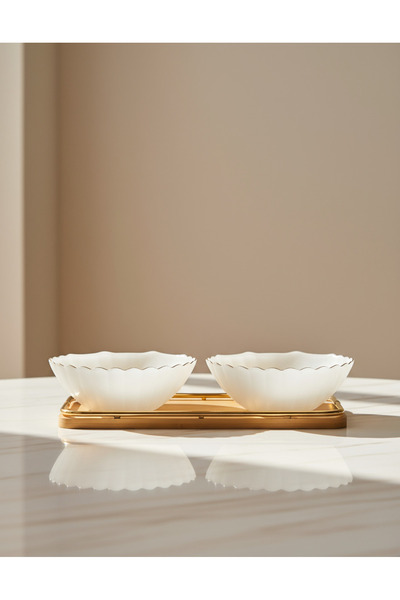 REDTAG White And Beige Snacks Set (3 Piece)