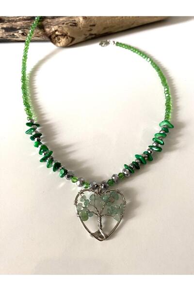 Canan Design Tree of Life Green Chakil Stone Necklace