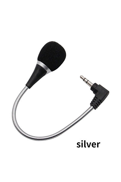 Choice Silver STONEGO New Notebook Microphone Twisted Pole K Song Tablet Phone 3.5mm Audio External Microph