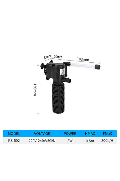 Choice1 alloet RS 602 EU 3 in 1 Silent Aeration Water Purifier Internal Pump ...