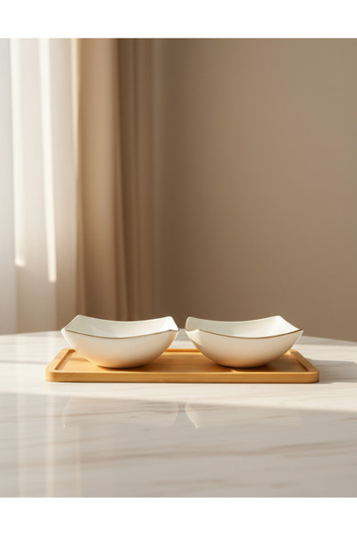 REDTAG White And Beige Snacks Set (3 Piece)