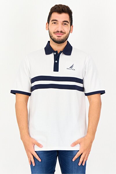Nautica Men Regular Fit Short Sleeve Embroidered Logo Polo Shirt, White