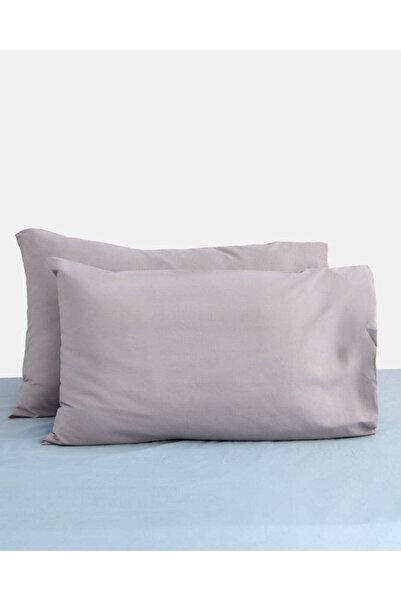 REDTAG Grey Plain Pillowcase Set (2 Piece)