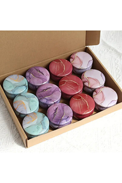 Choice6 مجموعة متنوعة من 12 علبة شموع معدنية دائرية بوزن 2.2 أونصة/4 أونصة مع...