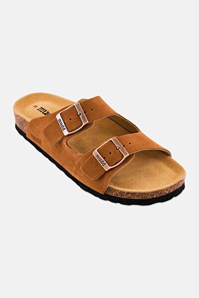 MUDD Women Slip On Cork Sandals, Brown