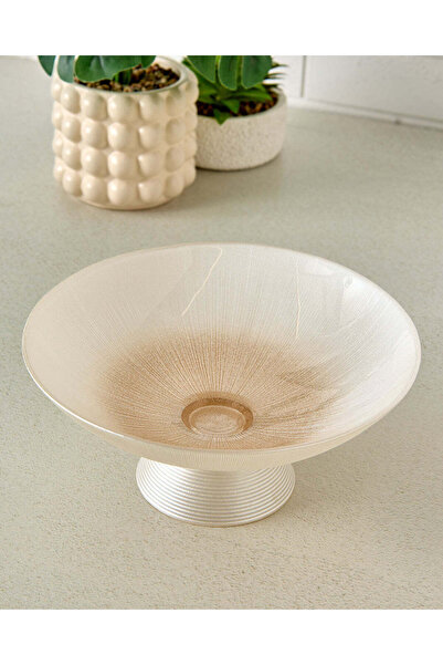 REDTAG White Glass Embellished Pedestal Bowl