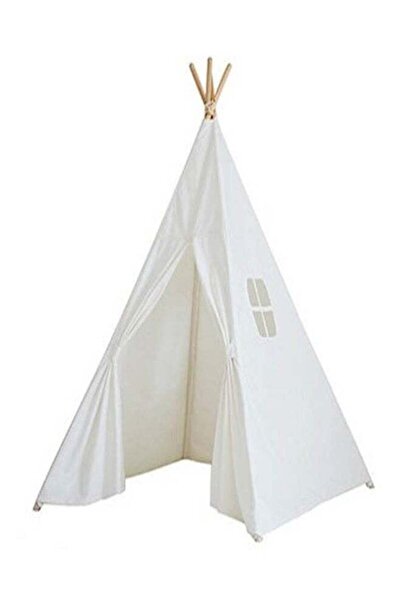 Generic خيمة لعب طبيعية على شكل تيبي بأعمدة خشبية