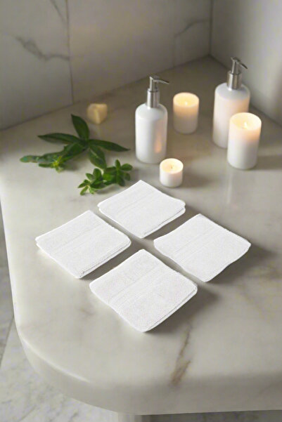 REDTAG Grey Textured Cotton Face Towel Set (4 Piece)