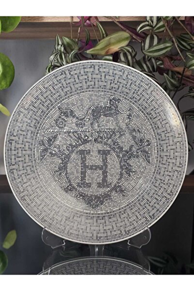 FERMATO 6-Person Porcelain Serving Plate Set Honey Gray Series