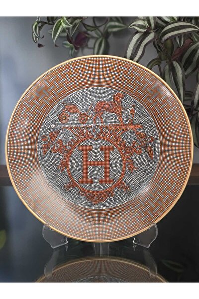 FERMATO 6-Person Porcelain Serving Plate Set Honey Orange Series