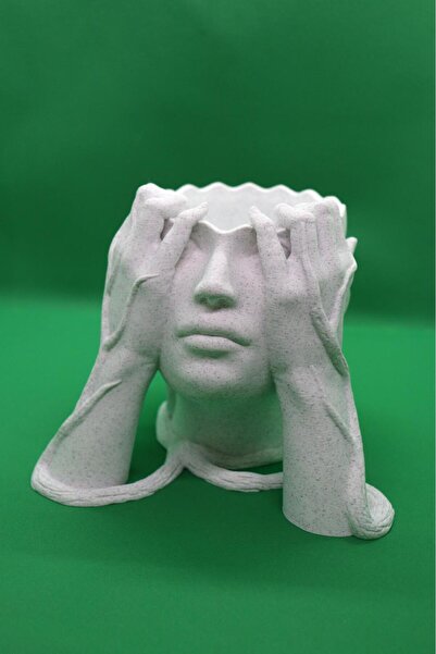 troyaart3d Dekoratif Yüz Figürlü SaksI